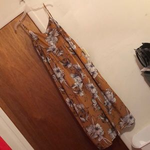 Maxi mustard colored floral dress